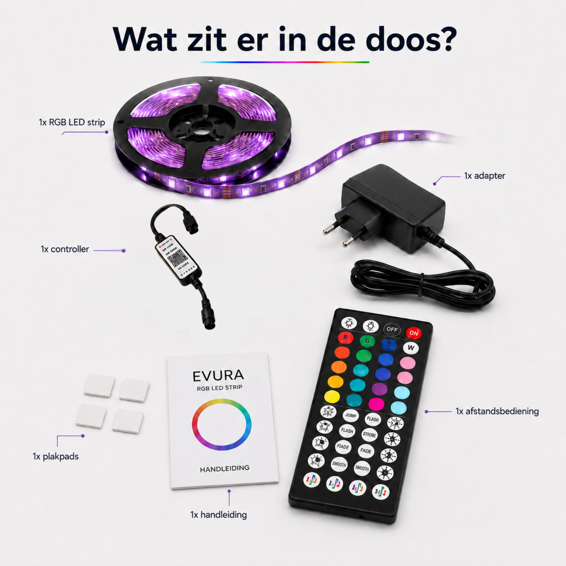 Evura LED Strip 10M – Slimme RGB Verlichting met App, Timer & Muziekmodus - Evura Goods