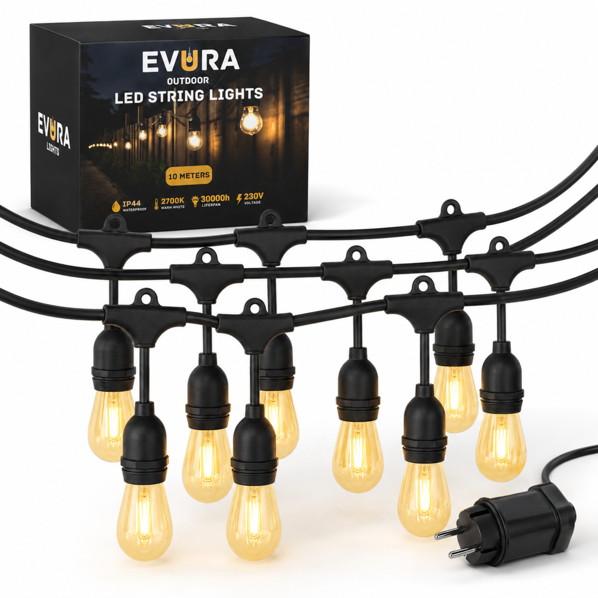 Evura Lichtsnoer Buiten Warm Wit - Evura Goods