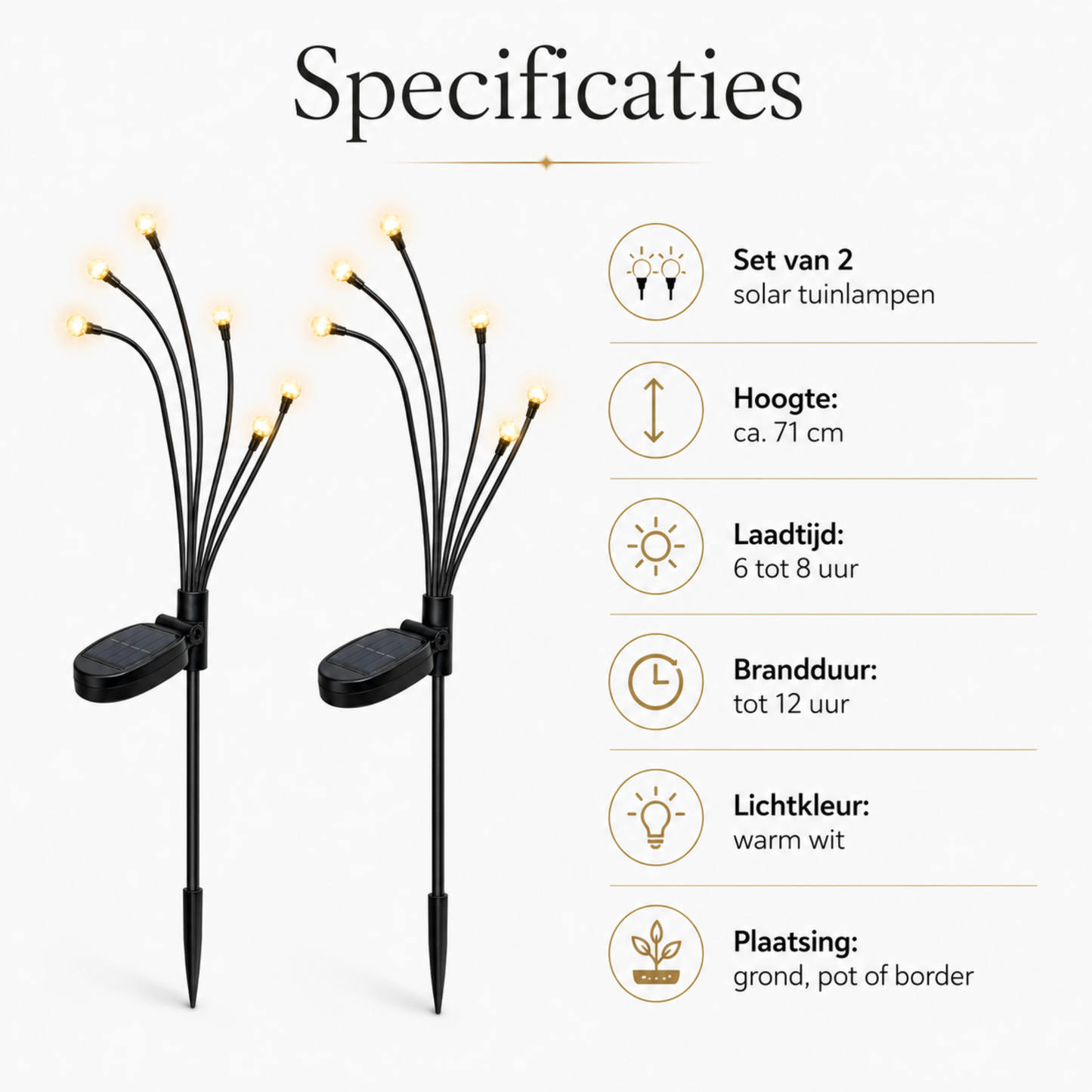 Glühwürmchen Solar Gartenleuchten 2er-Set – Warmes Licht, IP65 & Solarenergie, 6 Leuchten