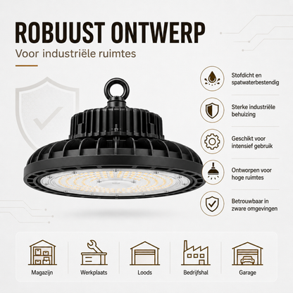 Evura UFO LED High Bay - 200W - 6000K - IP65 - Dimbaar - 36000 lumen - Evura Goods