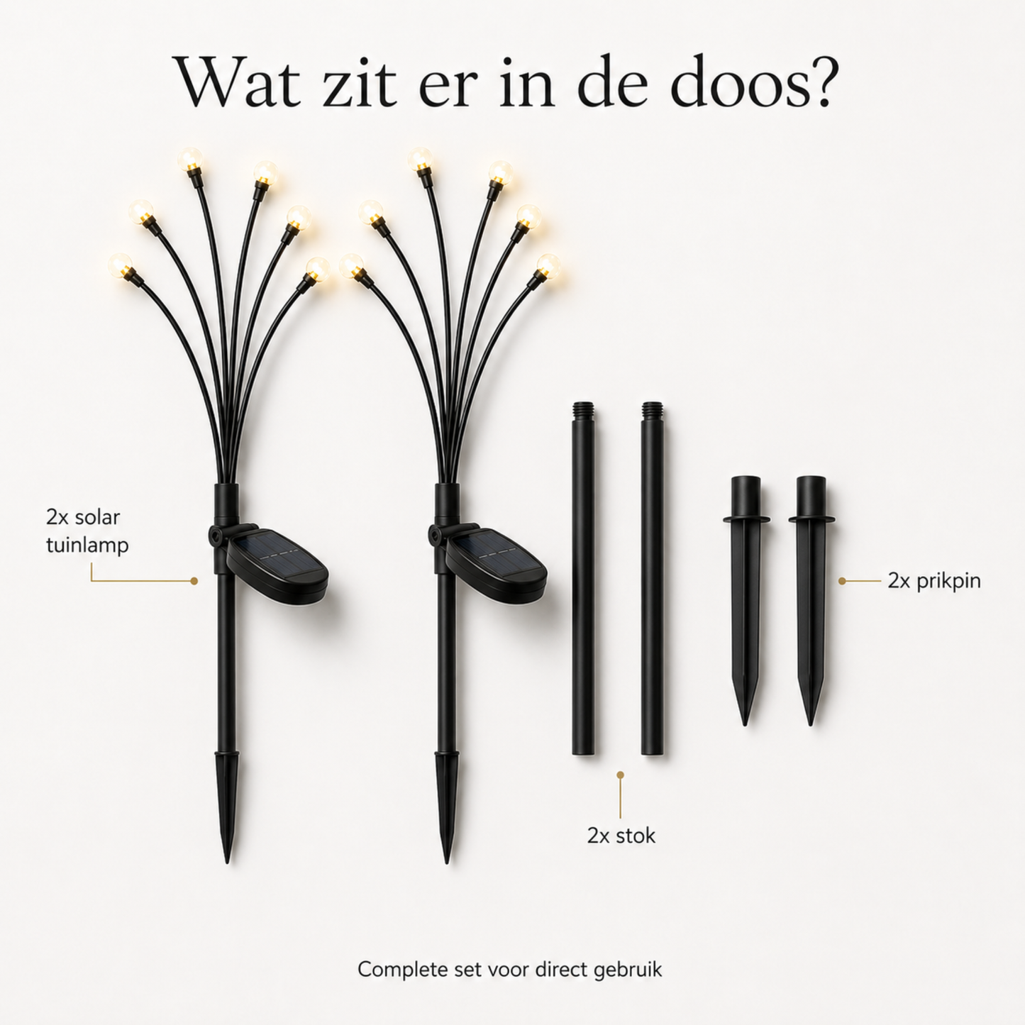 Glühwürmchen Solar Gartenleuchten 2er-Set – Warmes Licht, IP65 & Solarenergie, 6 Leuchten