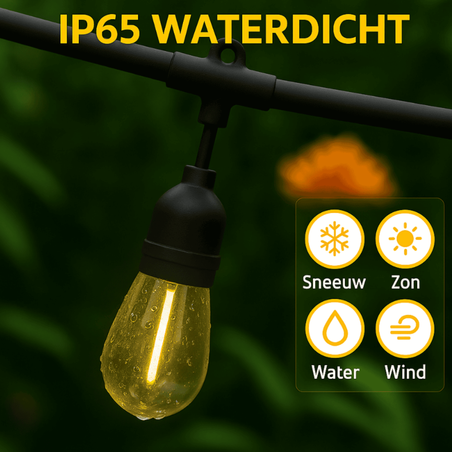 Evura Lichtsnoer Buiten Warm Wit – IP65 Waterdicht – LED Tuinverlichting - Evura Goods