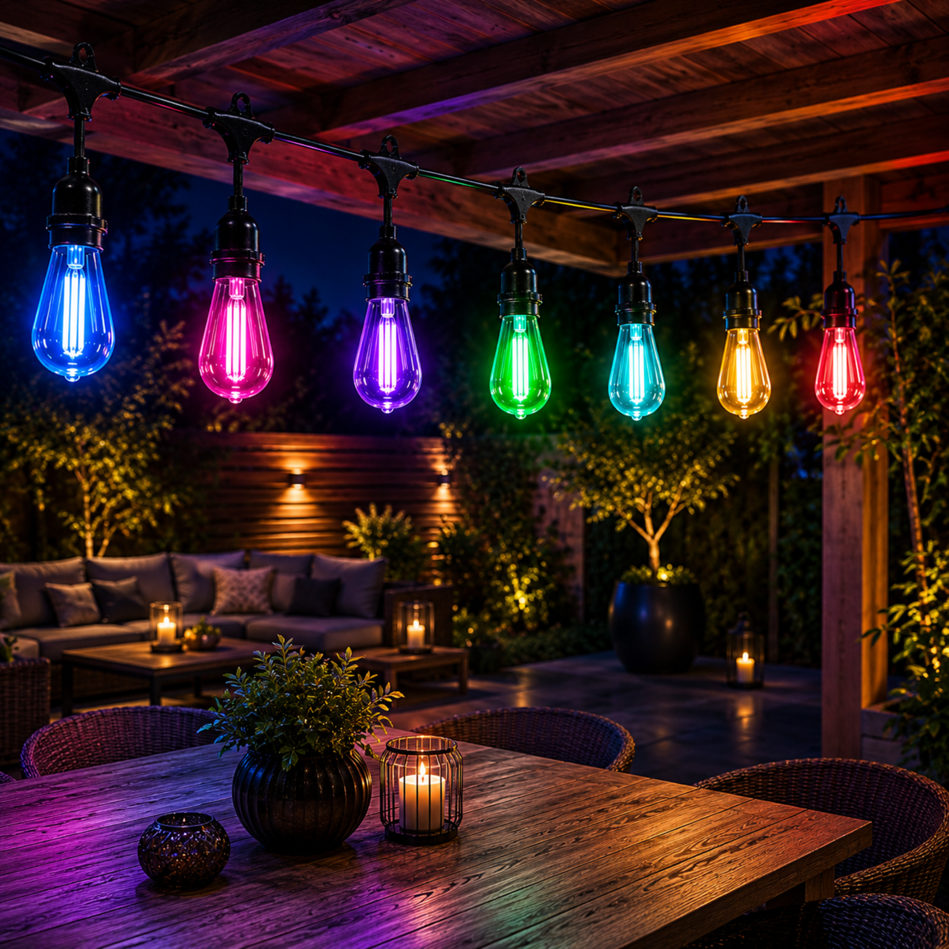 Evura RGB Lichtsnoer Buiten – Multicolor Smart LED Lampen – App Bediening - Evura Goods
