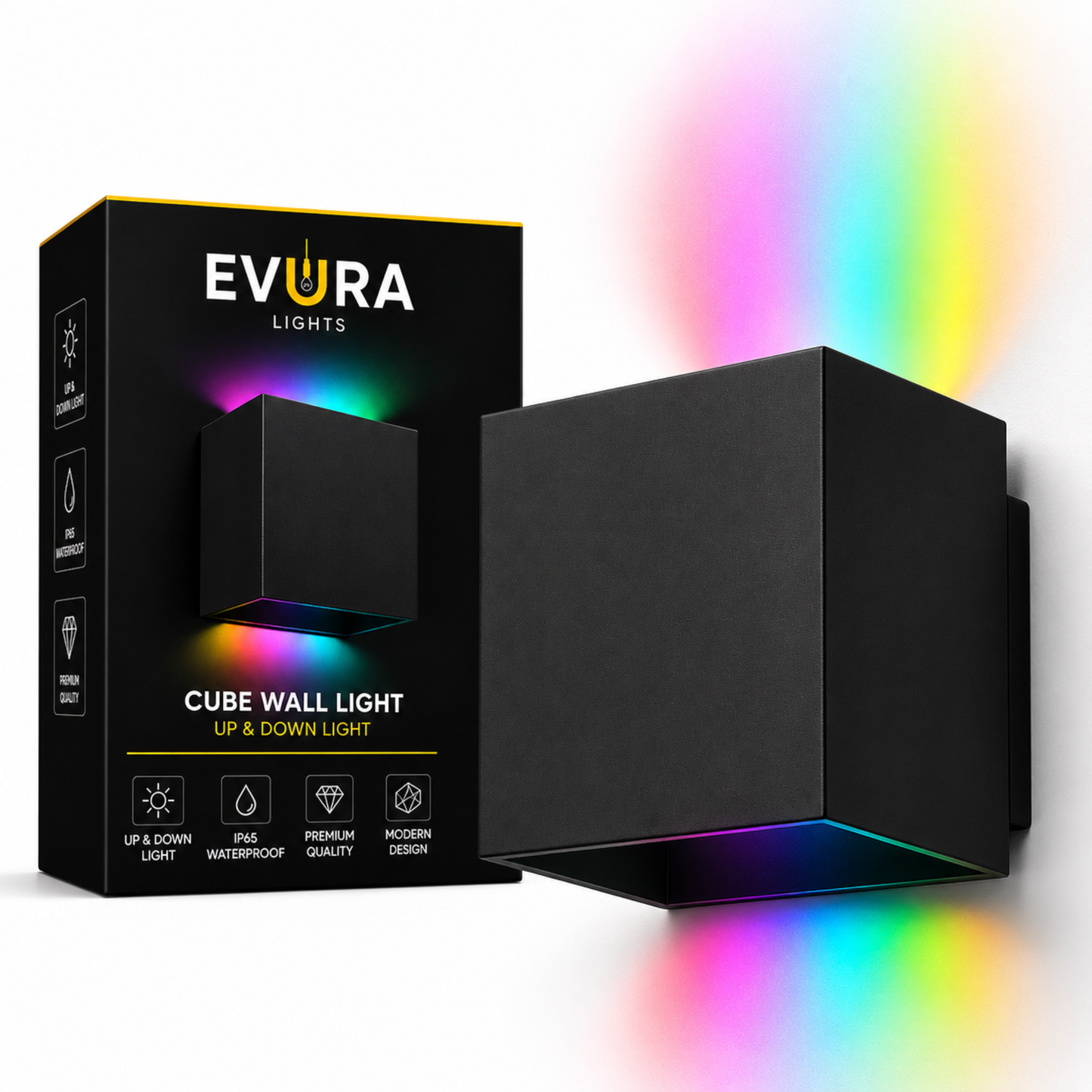 Evura RGBW Wandlamp Buiten - Zwart - Up Downlight - IP65 - Tuya App - Evura Goods