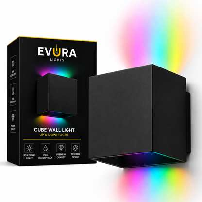 Evura RGBW Wandlamp Buiten - Zwart - Up Downlight - IP65 - Tuya App - Evura Goods