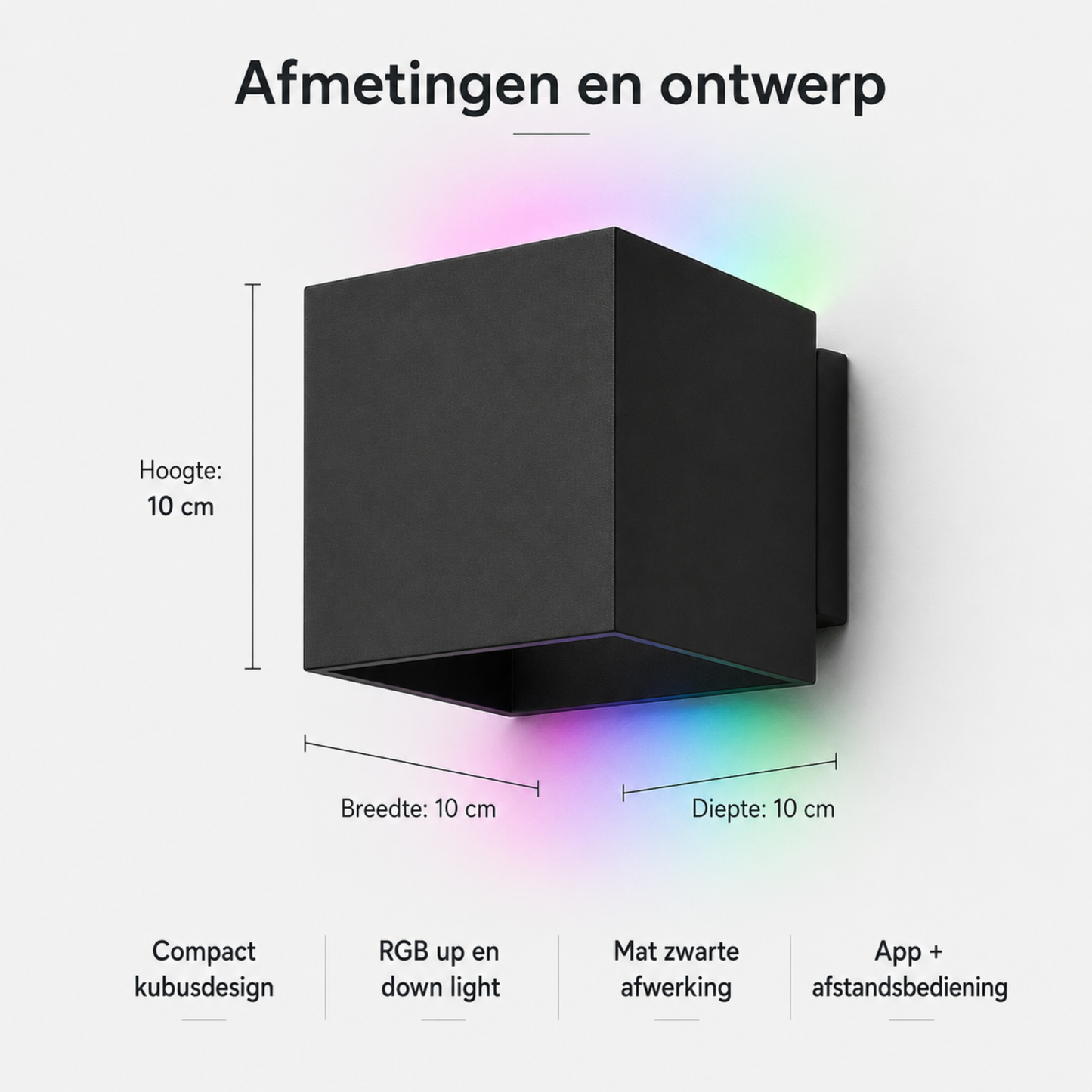 Evura RGBW Wandlamp Buiten - Zwart - Up Downlight - IP65 - Tuya App - Evura Goods
