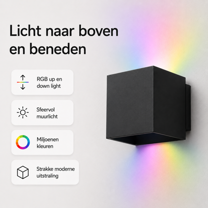 Evura RGBW Wandlamp Buiten - Zwart - Up Downlight - IP65 - Tuya App - Evura Goods