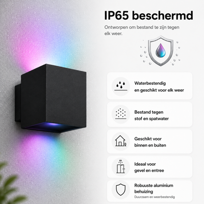 Evura RGBW Wandlamp Buiten - Zwart - Up Downlight - IP65 - Tuya App - Evura Goods
