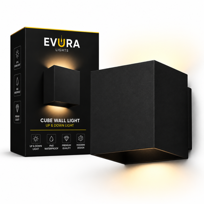 Evura Wandlamp Buiten - Zwart - Up Downlight - IP65 - Warm Wit - Evura Goods