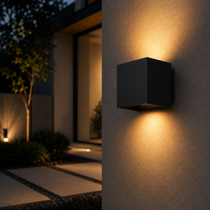 Evura Wandlamp Buiten - Zwart - Up Downlight - IP65 - Warm Wit - Evura Goods