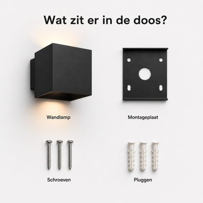 Evura Wandlamp Buiten - Zwart - Up Downlight - IP65 - Warm Wit - Evura Goods