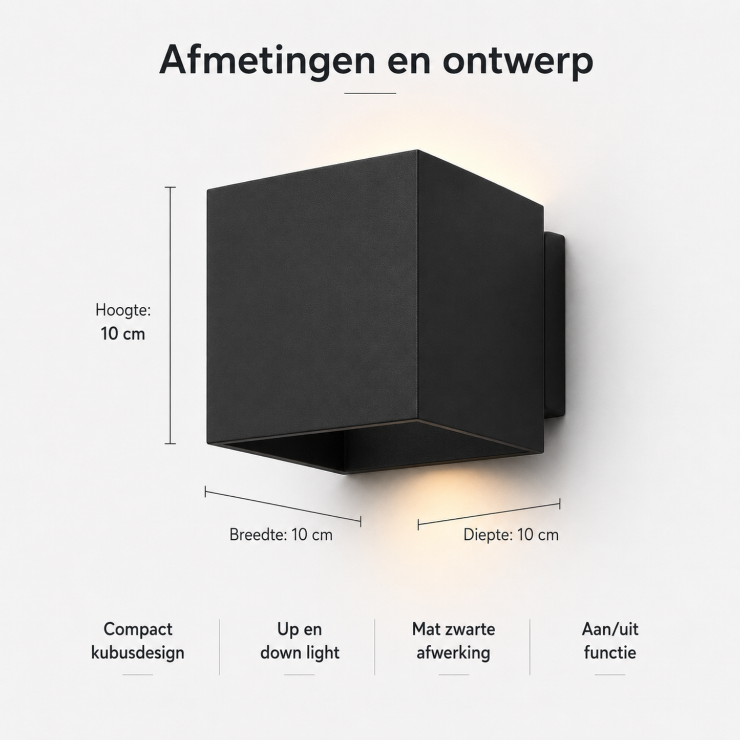 Evura Wandlamp Buiten - Zwart - Up Downlight - IP65 - Warm Wit - Evura Goods