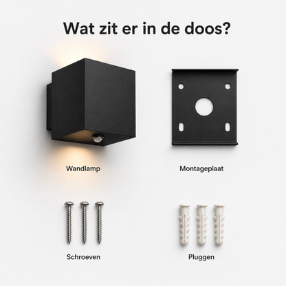 Evura Wandlamp Buiten - Met Bewegingssensor - Zwart - Up Downlight - IP65 - Warm Wit - Evura Goods